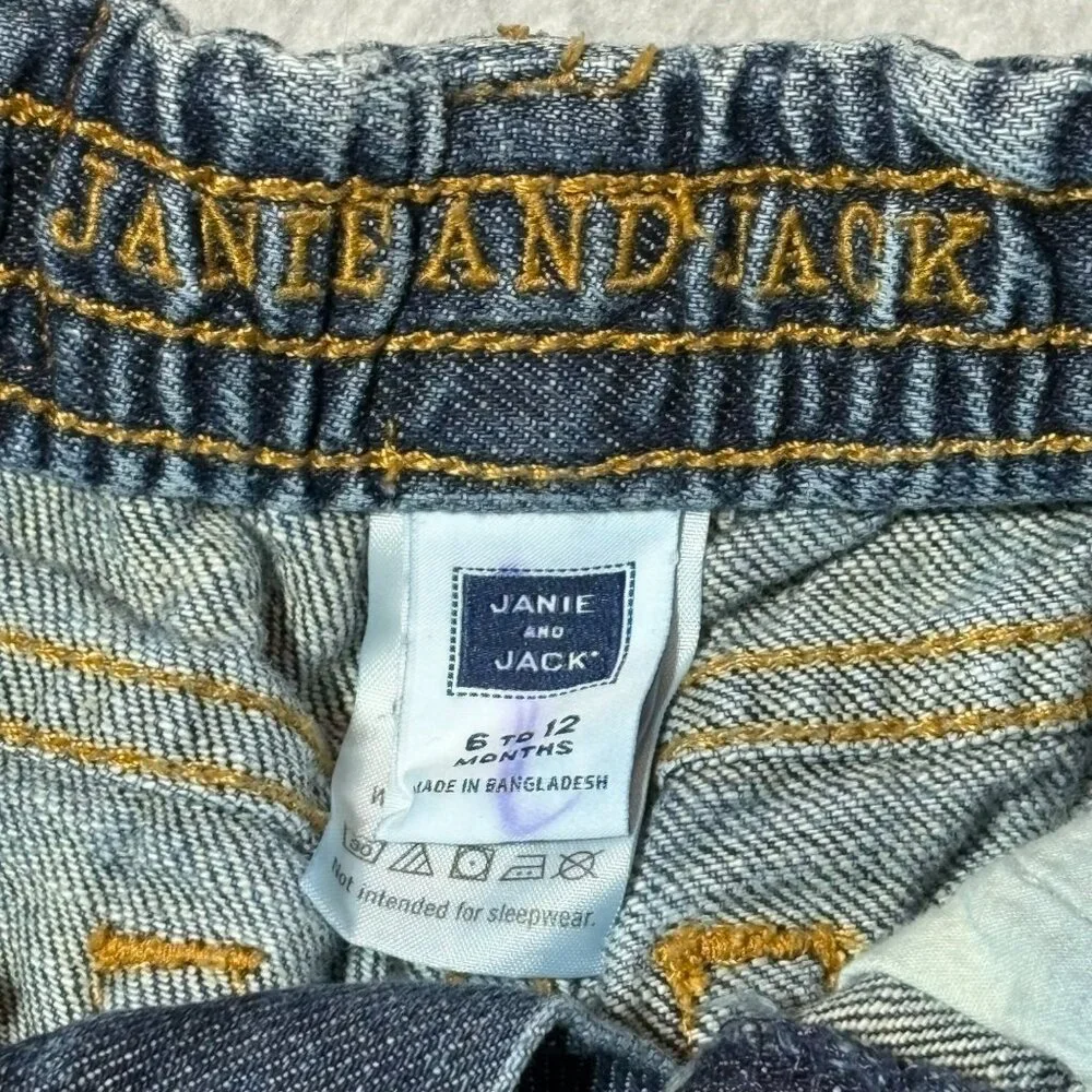 Janie & Jack Infant Jeans 6-12 M Denim Roll Up Hem
